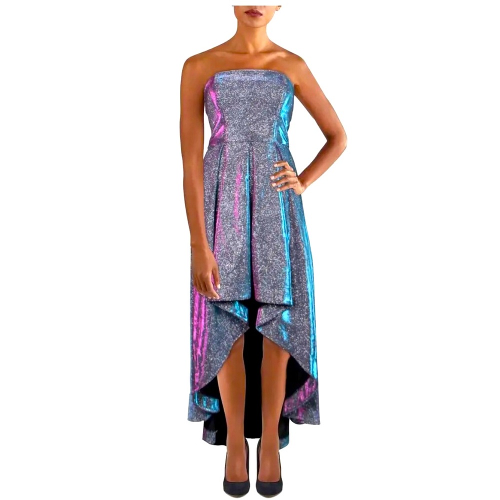🔮 STRAPLESS METALLIC EVENING GOWN 🔮